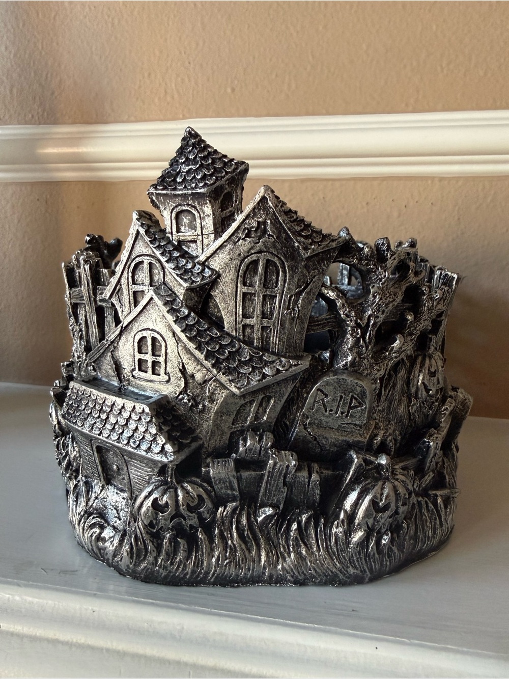 Halloween Homeworx Candle Pedestal Harry Slatkin BLACK MAGIC Haunted House READ